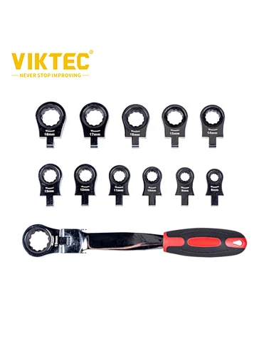 12PC Flexible Ratchet Wrench with Lock and Handle